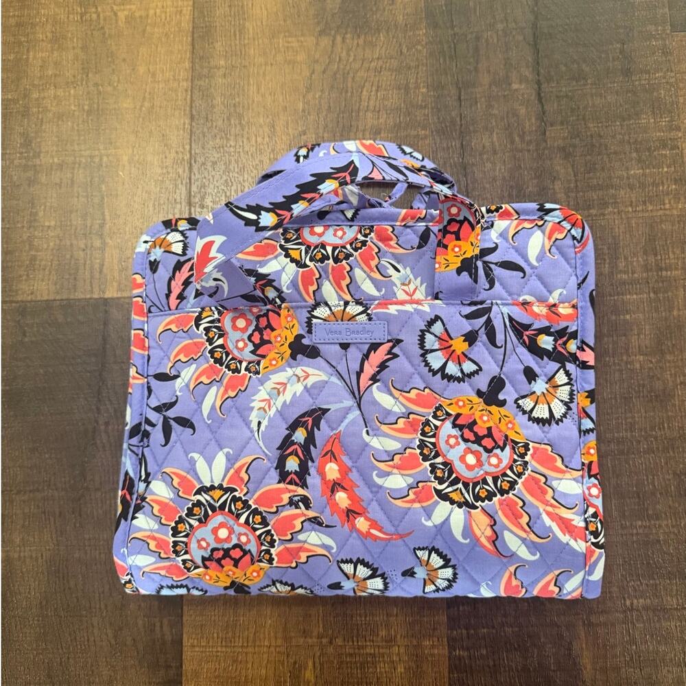 Vera Bradley Hanging Travel Organizer Cosmetic Bag Purple Floral Print
